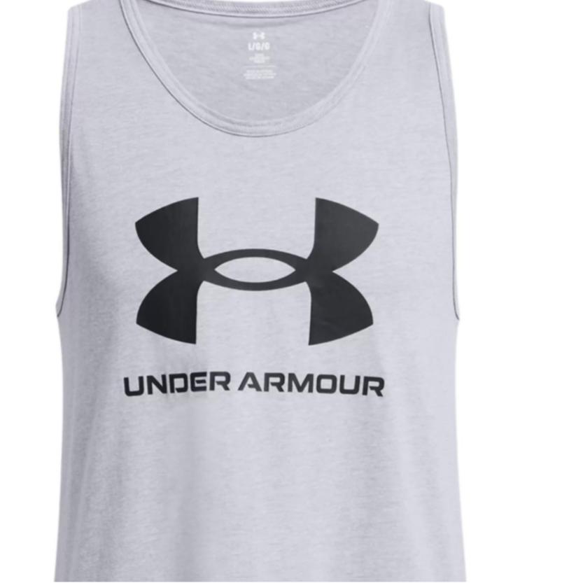 Under Armour UA Sportstyle Logo Print Sleeveless Hoodie Vest Men Tops Gray 1382883-035