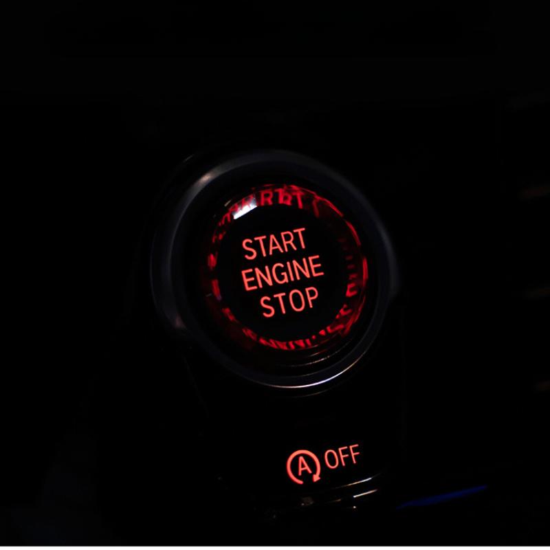Bil Motor Start Stopp Knapp Klistermärke Interiör Trim För BMW X1 E84 E81 E87 X5 E70 X6 E71 E90 E60 E91 E92 E93 Z4 E89 E