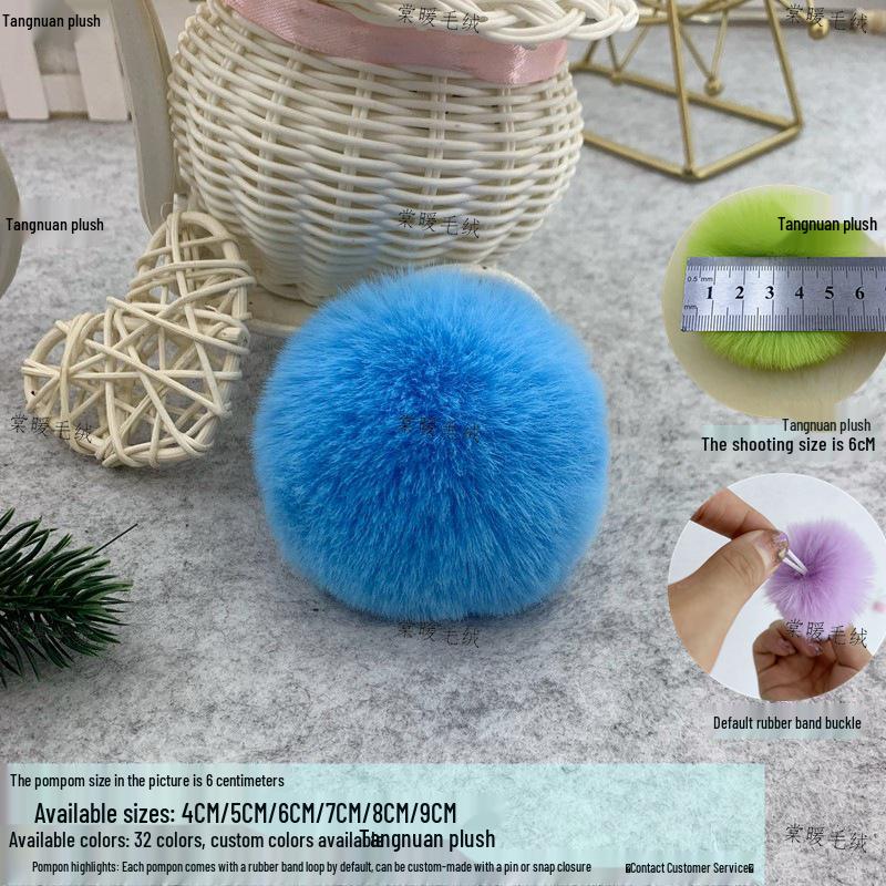 Multi-Color Faux Rabbit Fur Pom Pom for Bags, Clothing, Shoes, and Hats