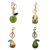 Cute Pear Keychain Fruit Bag Charm Stylish Keyrings Ornament for Purses Handbags Backpacks and Keys Accessories