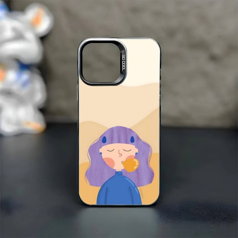 Sweet girl Phone Case For iPhone17,16,15,14,13,12,11 Plus,Pro Max Black Matte Shockproof Cover