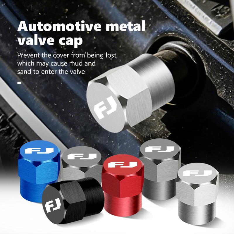 For Toyota 4pcs Car Wheel Tire Valve Caps Stem Case Covers Accessories FJ Cruiser Prado 150 V8 200 2010 2014 2016 2017