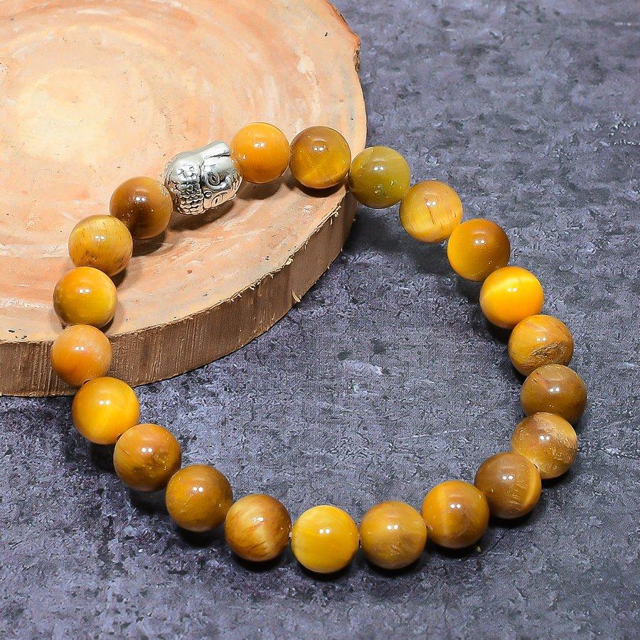 Natural Tiger Eye Gemstone Handmade Cuff Adjustable ETC-9764