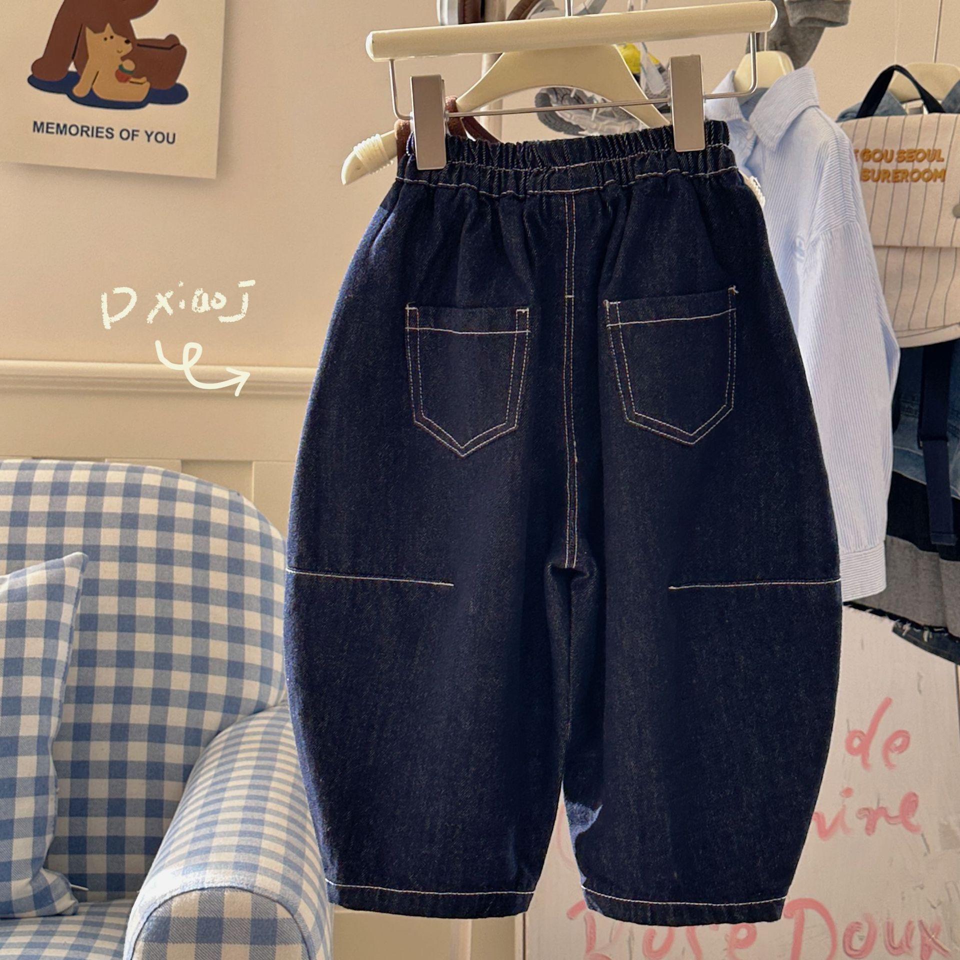 

Широкі джинси для хлопчиків на весну та осінь: Модні широкі штани-афгані в корейському стилі 110 cm синій