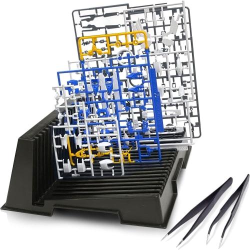 Tmwinners Gunpla Stand, L-Shaped, Holds Up To 21 Models (6.5mm L-Shaped Groove)