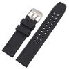 Watchband 23mm Silicone Watch Band Strap Men Sport Waterproof Black Watchbands For Luminox Accessories Stainless Steel Black Silver Buckle