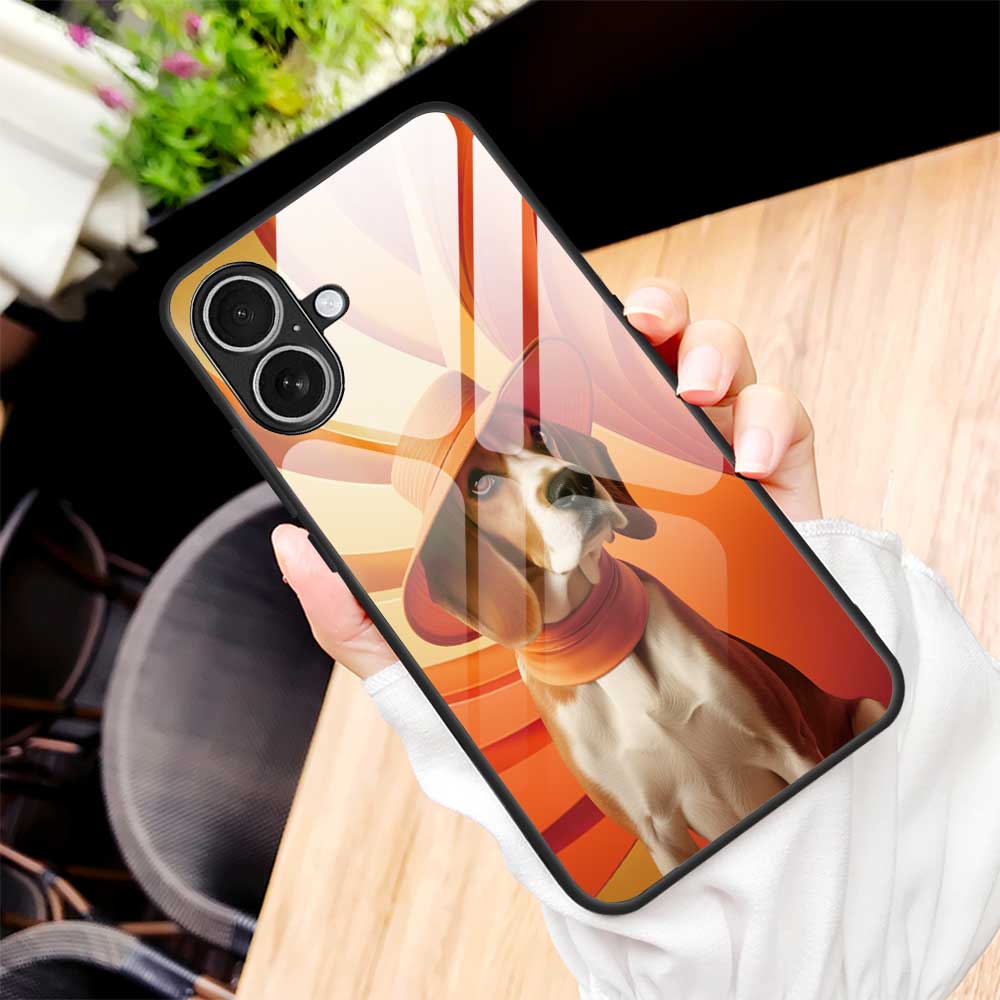 For iPhone 17 Case Anti Drop PC TPU Tempered Glass Pattern Printing Phone Back Cover