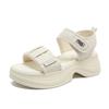 Summer new simple thick-soled light-soled soft-soled word with Velcro sandals women's heightening beach shoes women's shoes