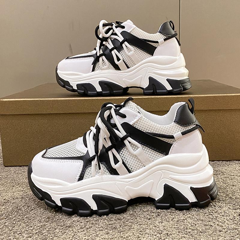 

ZOKI, дышащие сетчатые кроссовки на платформе, женские летние разноцветные спортивные туфли на толстой подошве, женская нескользящая вулканизированная обувь на шнуровке 39