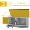 Raised Outdoor Wooden Rabbit Hutch with Opening Roof and Removable Tray, 84x43x70cm, Grey