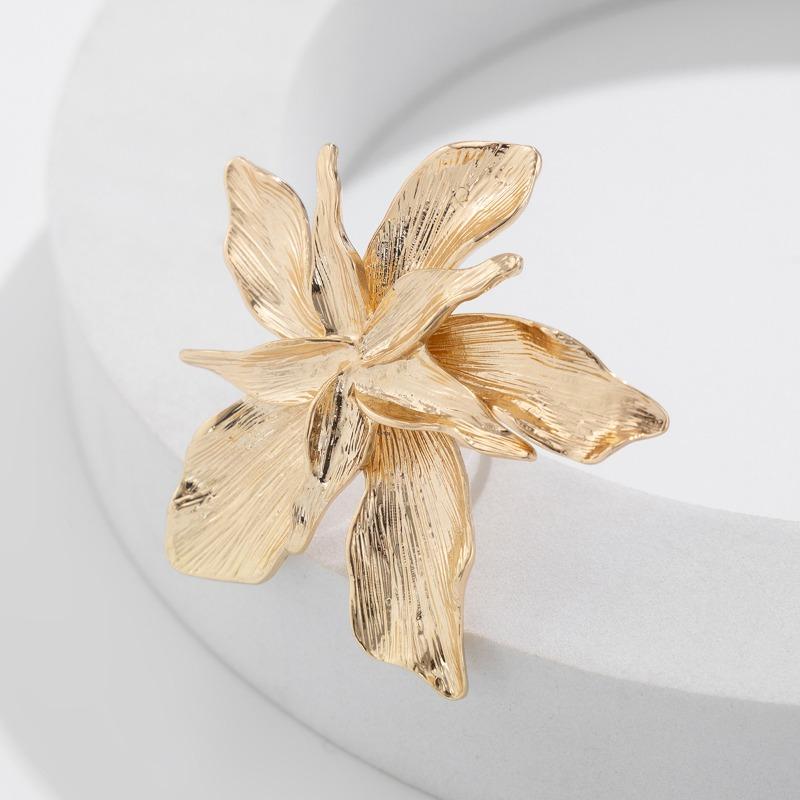 Exaggerated Metal Lily Flower Γυναικεία δαχτυλίδια Κομψό Vintage Ρυθμιζόμενο Ανοιχτό Δαχτυλίδι OL Γυναικεία Δαχτυλίδι Δαχτυλίδι Δάχτυλα Αξεσουάρ κοσμημάτων