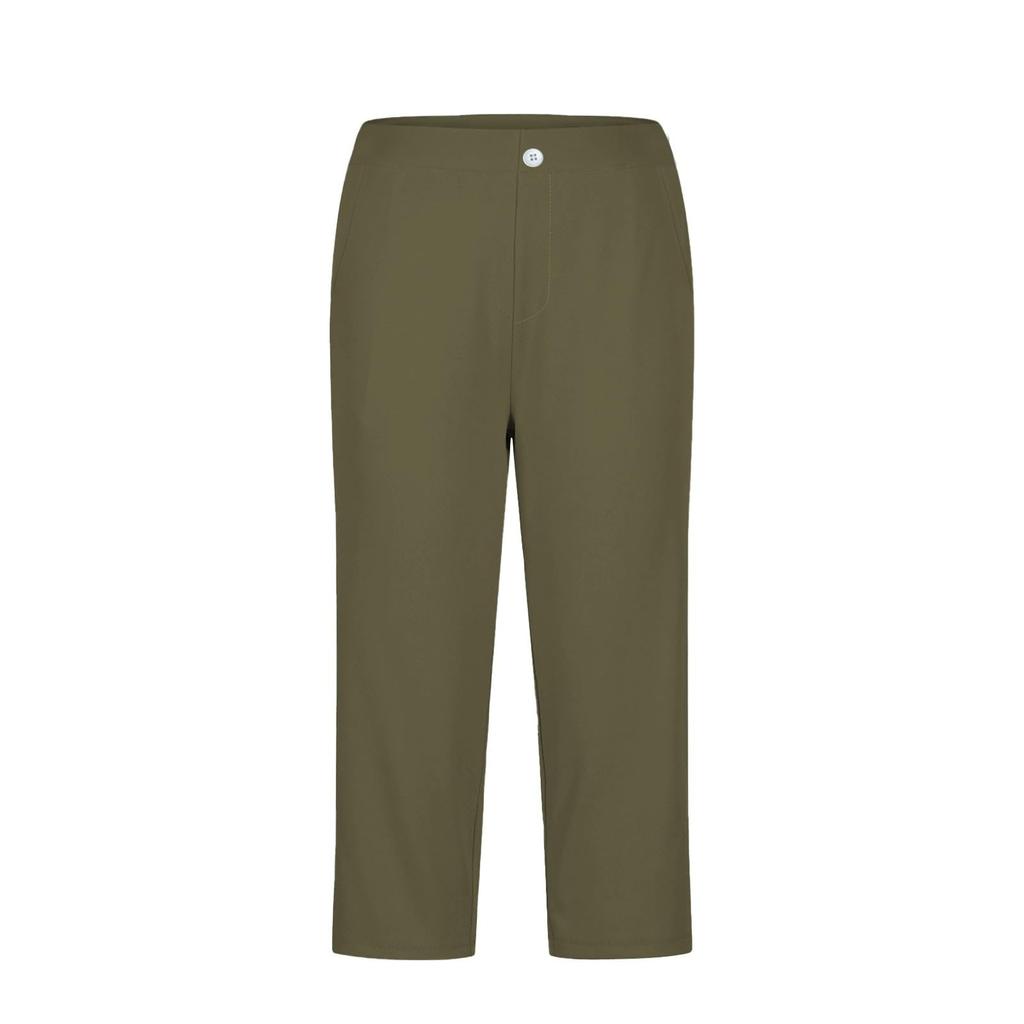 Damen Capri-Hose mit Stretch, mittelhohem Bund und knielang, mit bequemem Bund für den lässigen Alltagsgebrauch