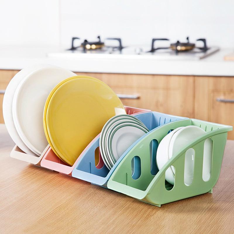 Kitchen Storage Rack for Plates, with Slots for Bowl and Dish Storage, Draining Rack for Sink