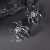 Halloween Gothic Retro Punk Spider Zircon Stud Earrings for Women Fashion Design Black Zircon Earrings Party Jewelry Wholesale