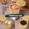 Reusable Wooden Seasoning Box Wood Salt Container with Swivel Magnetic Lid, Built-in Spoon Natural Pepper Cellar Jar, Moisture Proof Spice for Kitchen
