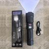 Smart Digital Display High-Power White Laser Flashlight with Telescopic Zoom for Outdoor Fishing