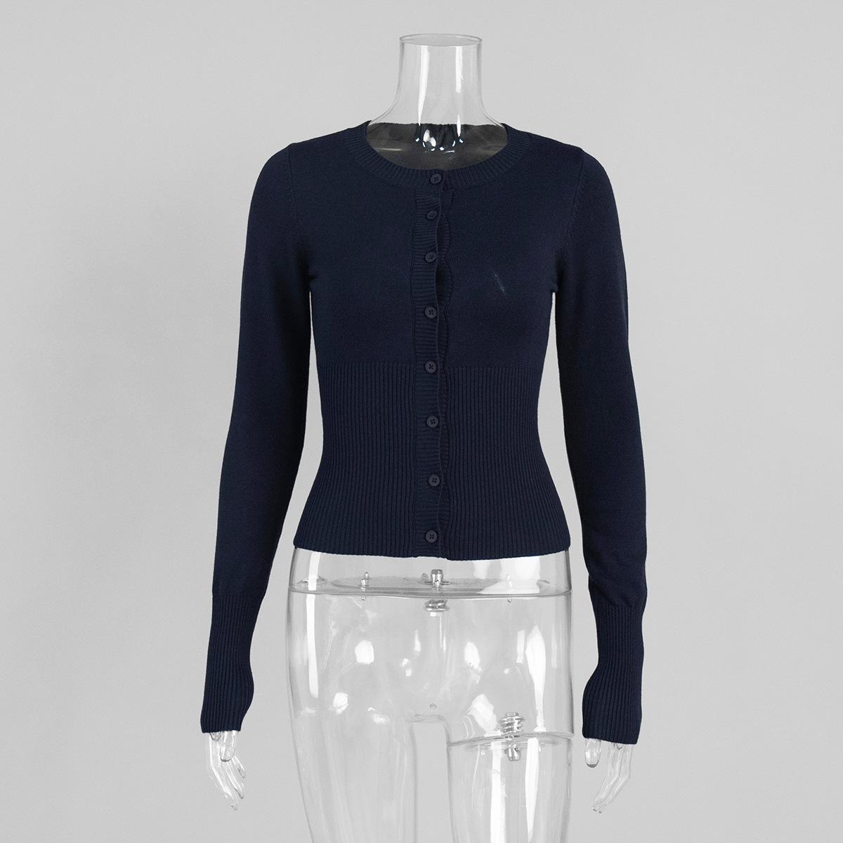 Brown Short Cardigan casual wear women s top S тёмно-синий