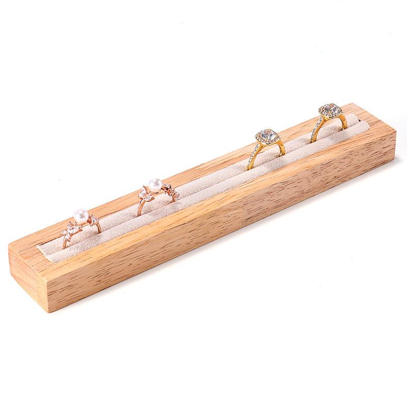 Solid Wood Ring Earrings Display Rack Wooden Tray Jewelry Display Plate Jewelry Storage Counter Jewelry Decoration Display Props