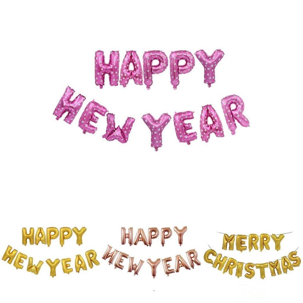 Extra Large Merry Christmas Balloons And Happy New Year Banner For Home Decoration