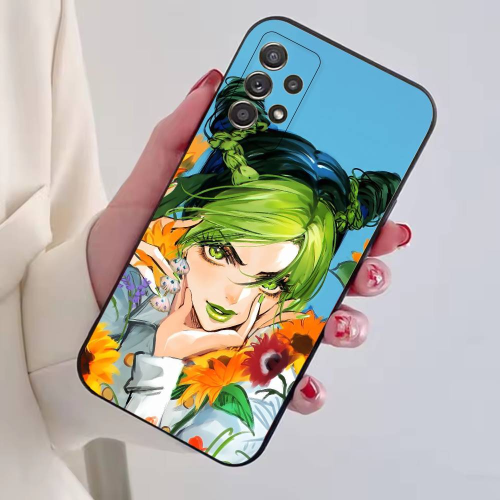 Anime J-JOJO Cool Cujoh Jolyne Phone Case For Samsung S25,S24,S21,S22,S23,S30,Ultra,S20,Plus,Fe,Lite,Note,10,Black Cover