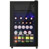 76L Mini Fridge, 6L+70L, LED Light, Holds 51 Cans Lemonade, Water, Beer or Wine, Compressor Cooling System, Energy-Efficient, Adjustable Shelves