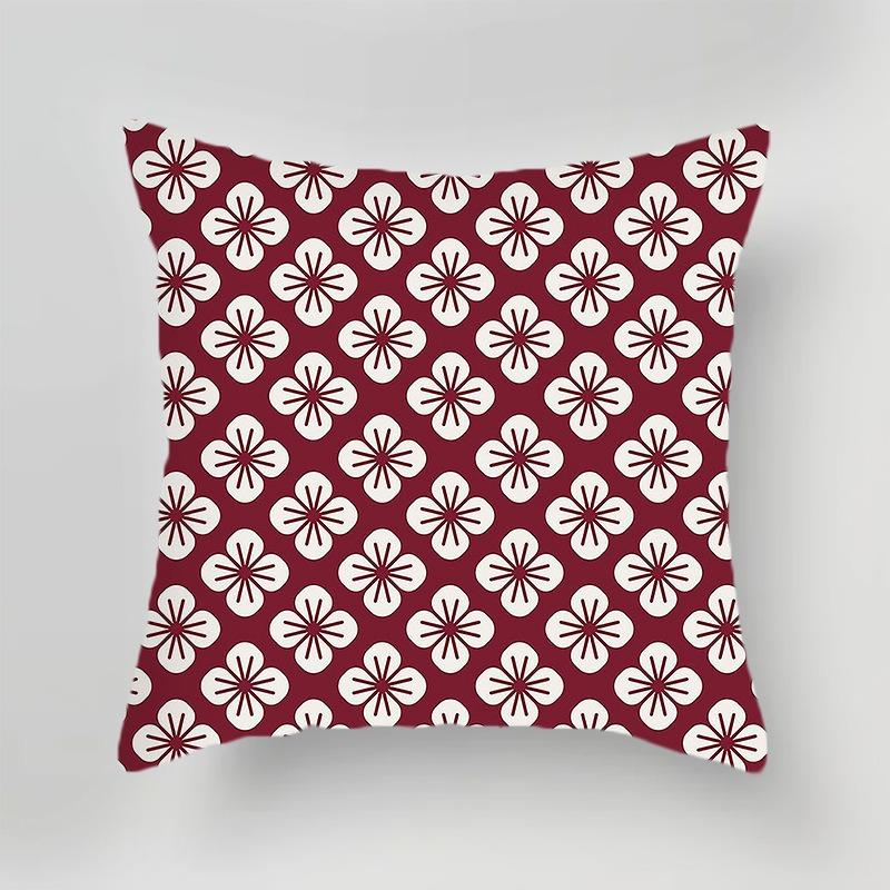 Red Plaid Simple Printed Pillowcase Office Sofa Cushion Cover Luxury Home Decoration Cushion Cover