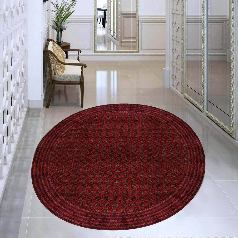 

Eliana Home Washable Round Printed Carpet LNA7343-HT645 100x100 красный
