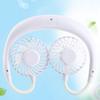 Portable Mini Neckband Fan Double Desktop USB Rechargeable 3‑Speed Lazy Neck Hanging Style