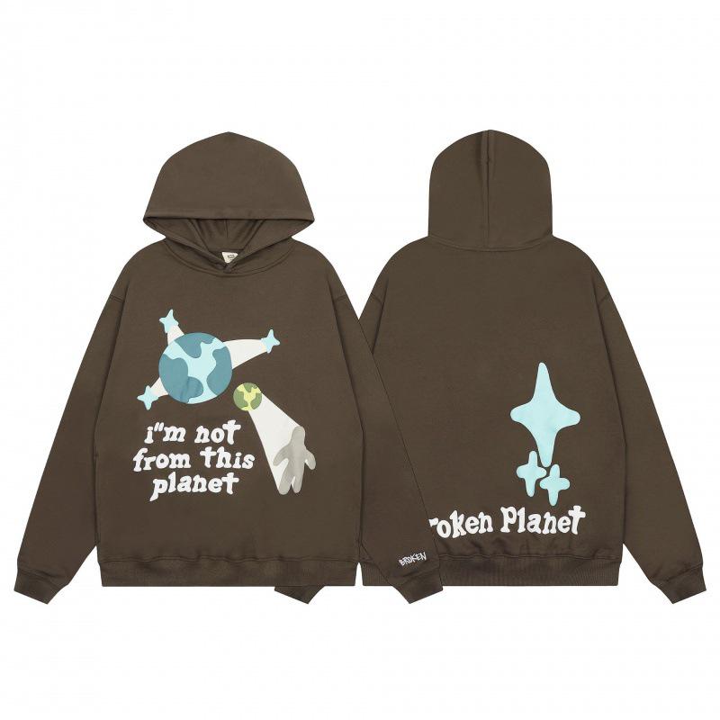American Trendy BROKEN PLANET MARKET Fleece-lined Hoodie for Men & Women - Autumn/Winter Collection