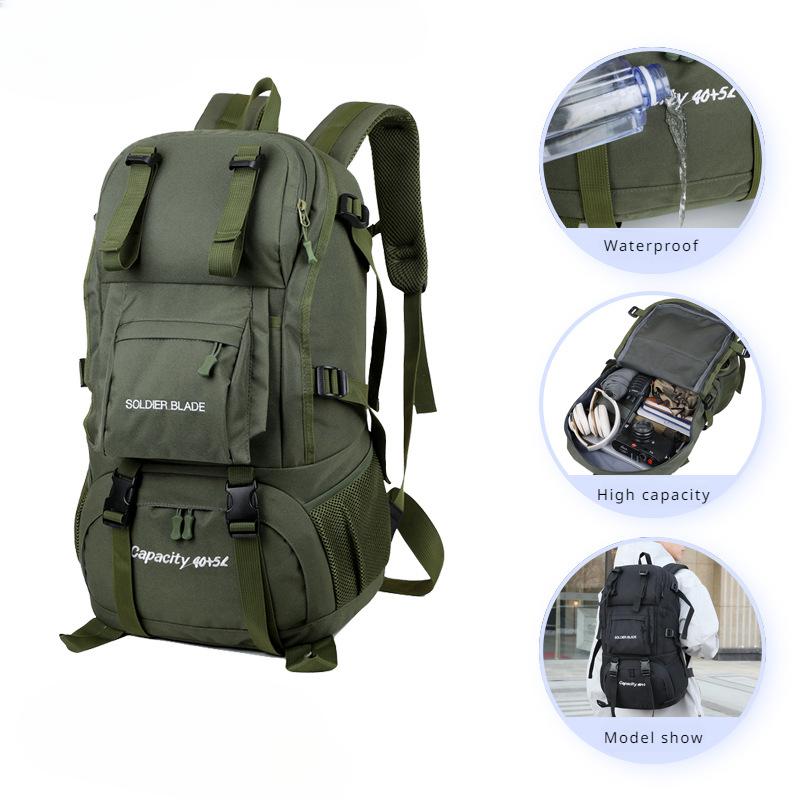 New Unisex Oxford Waterproof Trekking Mountaineering Bags 50L Large Capacity Camping Adventure Travel Backpack Ultra Light Outdoor Sports Climbing Bag