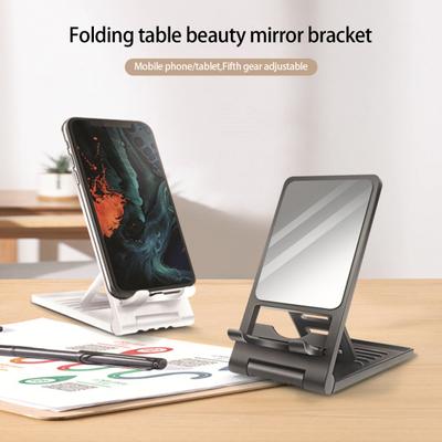 Ayarlanabilir Katlanabilir Aynalı Telefon Standı Stabil Destek Tembel Tablet Tutucu Telefon Masaüstü Tutucu Mobil