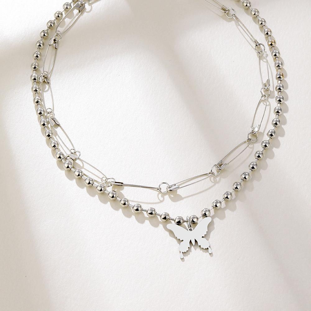And Trendy Elegant Gold Layered Necklace Featuring A Chic Design Geometric