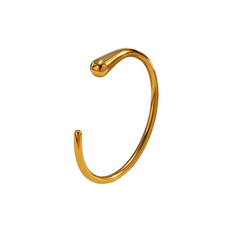 1011 stainless steel cast open bracelet, size and small head smooth texture bracelet 18K gold titanium steel jewelry