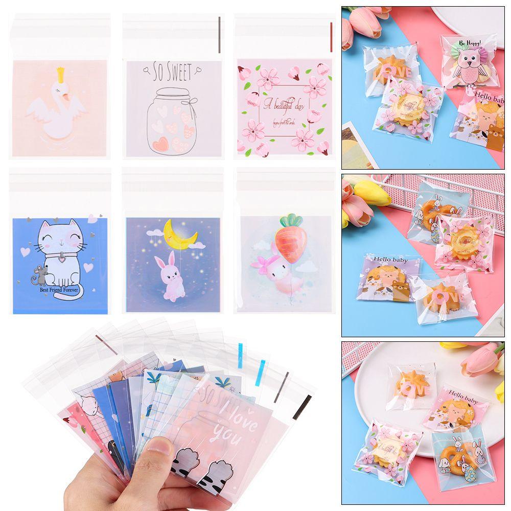 Quality Gift Packages Party Supplies Cute Bow Design Self-Adhesive Candy Bag Plastic Cookie Pocket