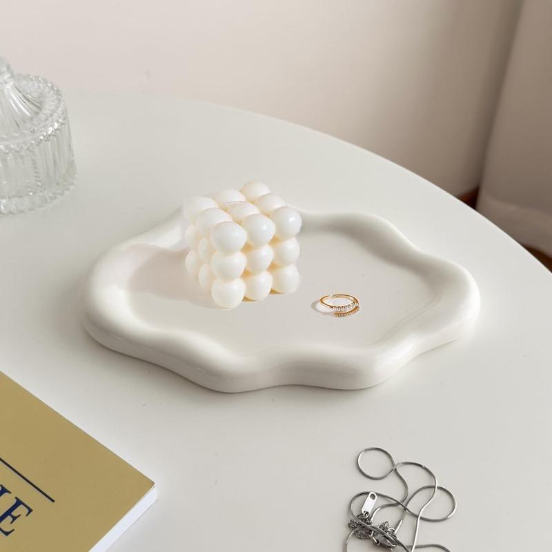 Cute Jewelry Tray Plastic Trinket Dish Vanity Organizer For Ring Earring Necklace Key Bowl Aesthetic Room Decor Desktop Storage