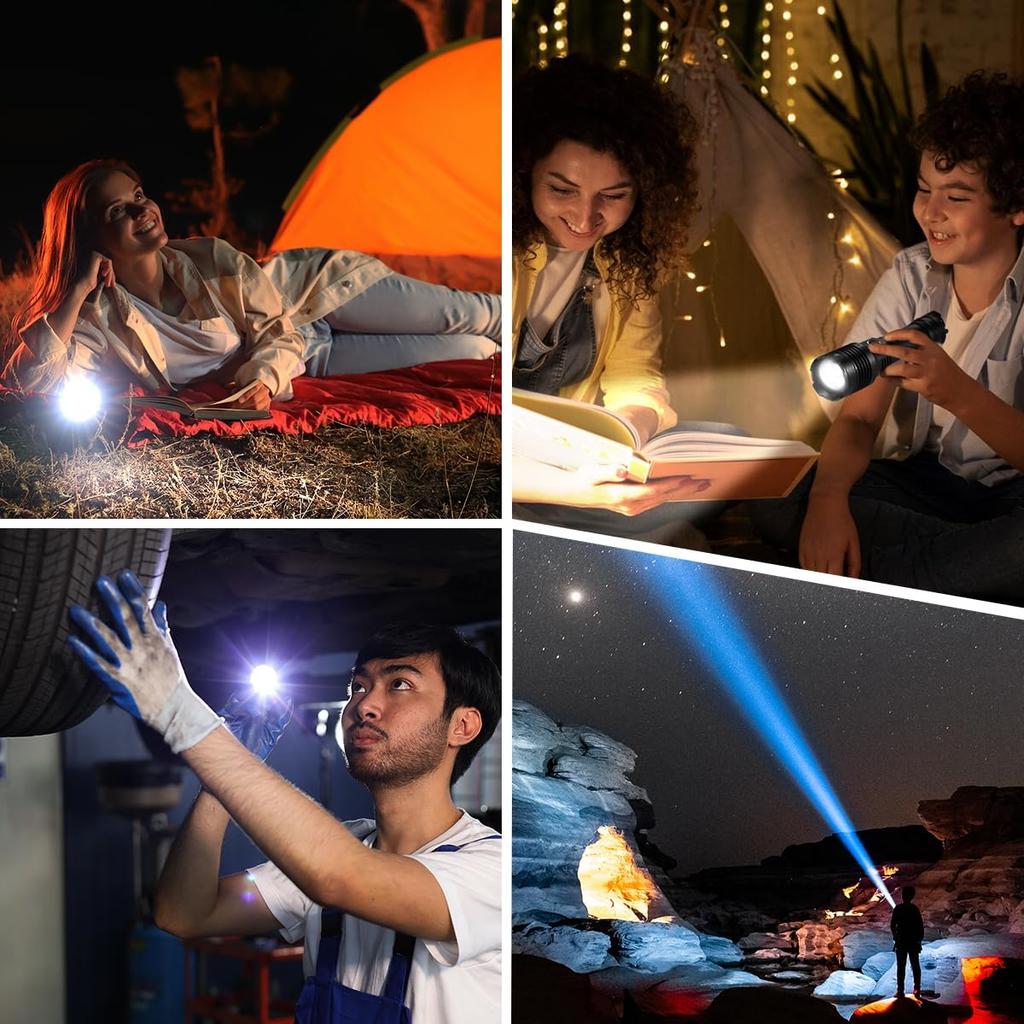 Rechargeable Flashlights High Lumens, 990000lm Super Bright Flashlight Rechargeable with 5Mode, High Powered Tactical Flashlights High Lumens,