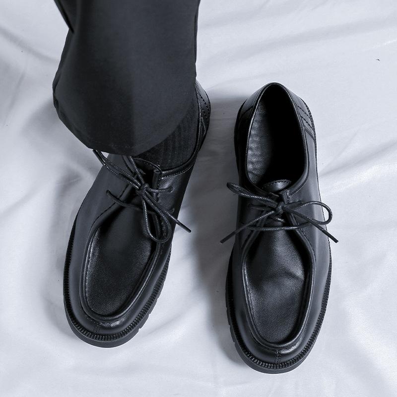 2024 Leather Shoes Men's Summer British Style Men's Casual Business Big Head Grow Korean Version Low Top 43229-R