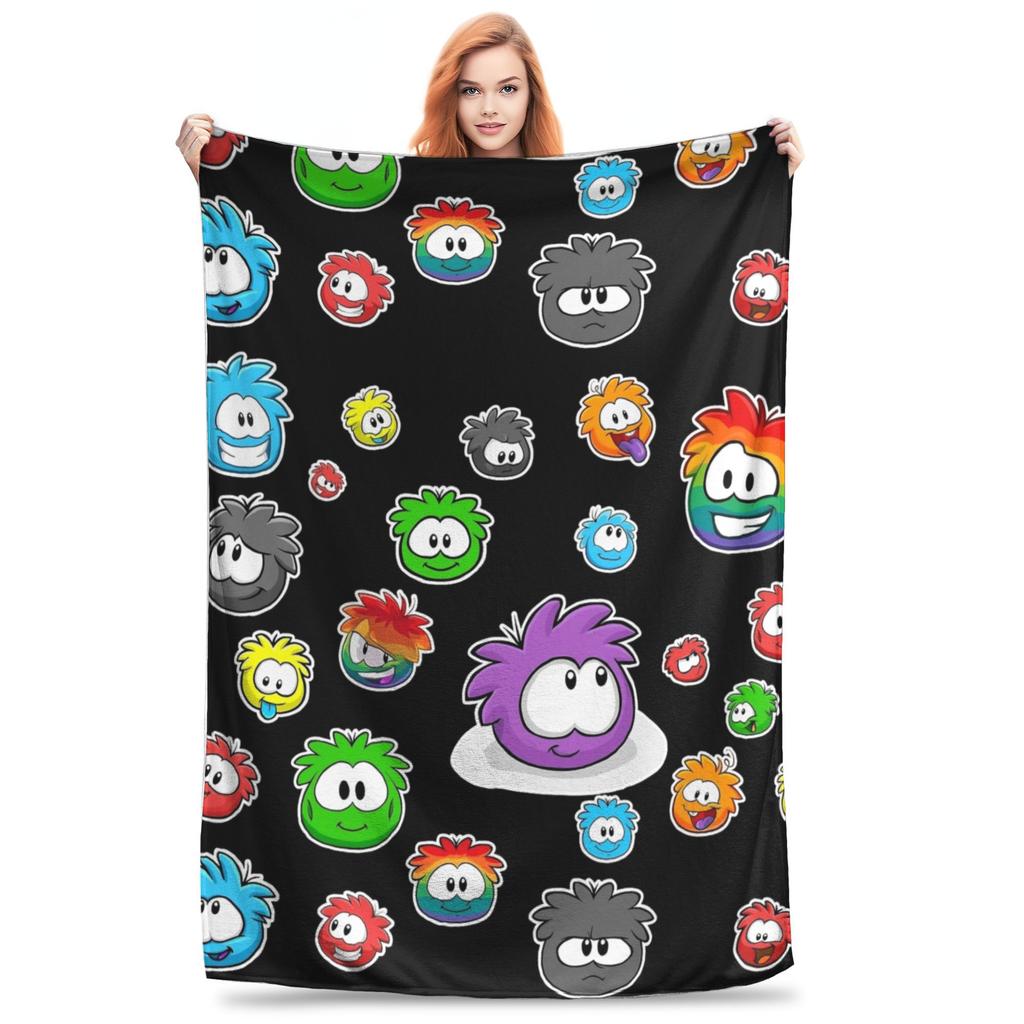 Club Penguin Puffles Pattern  Blanket  Flannel Awesome Soft Throw Blanket for Coverlet All Season,