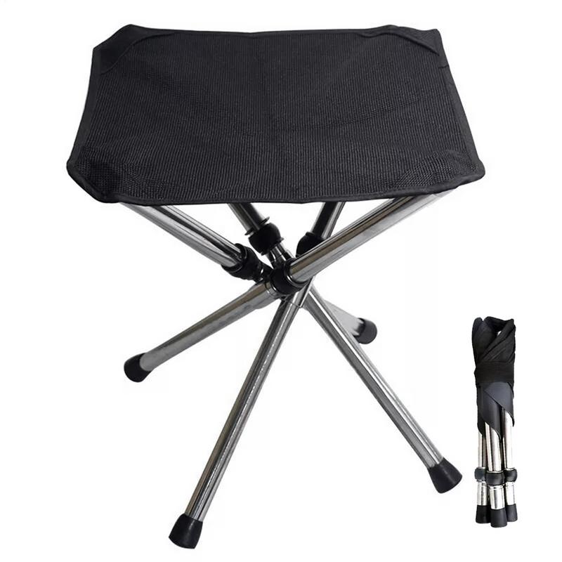 Folding Camping Stool Chair Fishing Chair Portable  Lightweight Stainless Steels Bracket Seat For Outdoor Gardening Fishing