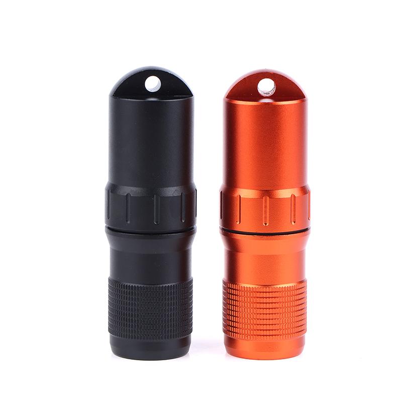 Portable Pill Case Waterproof Edc Container Capsule Airtight Aluminum Alloy Pill Bottle Keychain Travel Pill Holder Organsizer