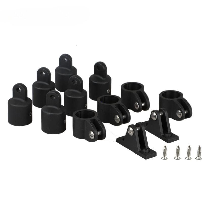 Ensemble de 12 Pièces Quincaillerie pour Taud Bimini de Bateau Marin en Nylon Embout à Œillet/Serre-Tube à Mâchoire & Charnière de Pont Accessoires de Bateau Marin