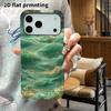Phone Case: 2D Flat Suitable for iPhone 18, 17, 16, 15, 14, 13 Pro Film Protective Case, Couple Style, Jade Ocean Waves, Christmas and Halloween Gift