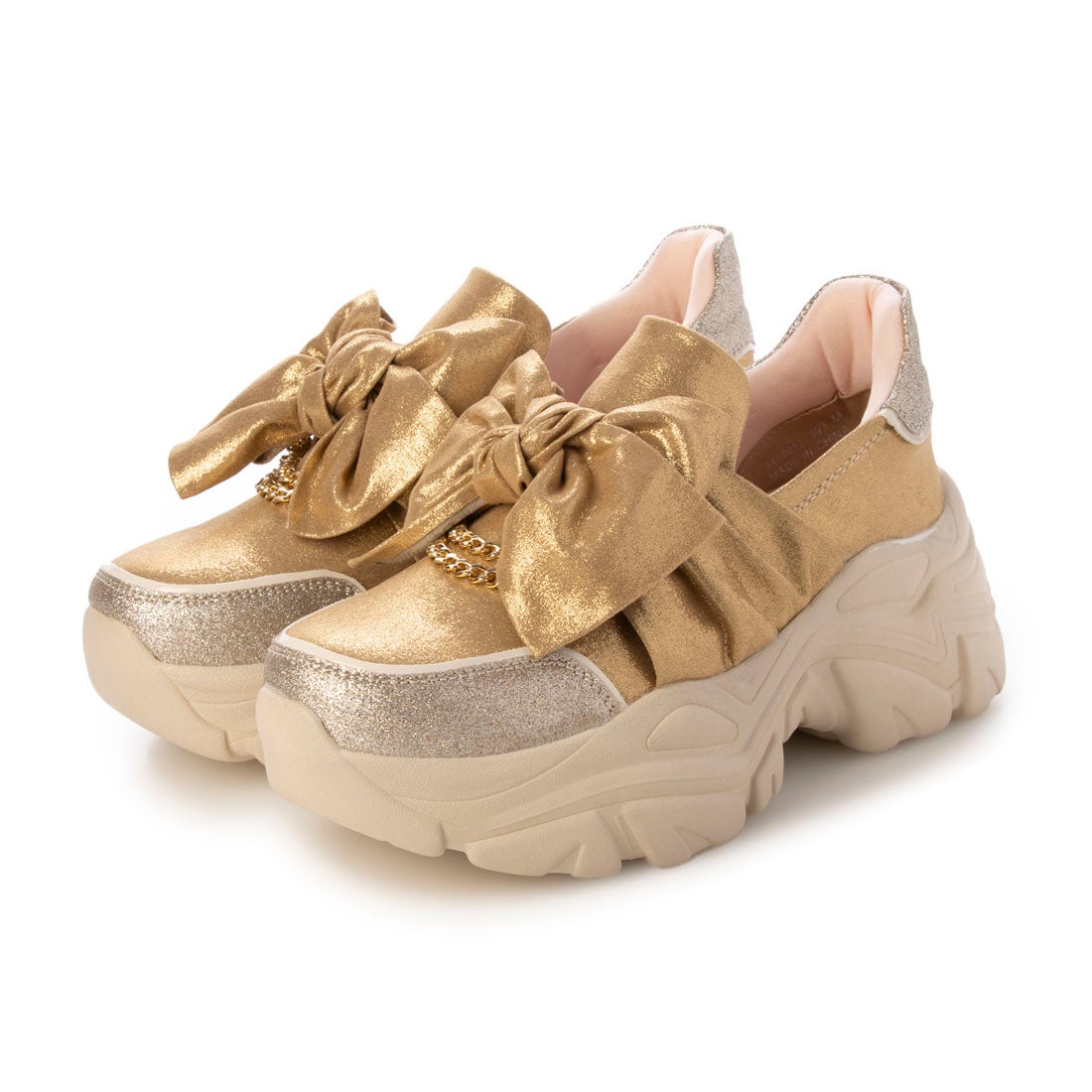 YOSUKE YO729BW020487 Gold Platform Sneakers Japanese Kawaii Chunky Shoes 23.5cm