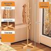 Solid Wood Floor Standing Clothes Rack