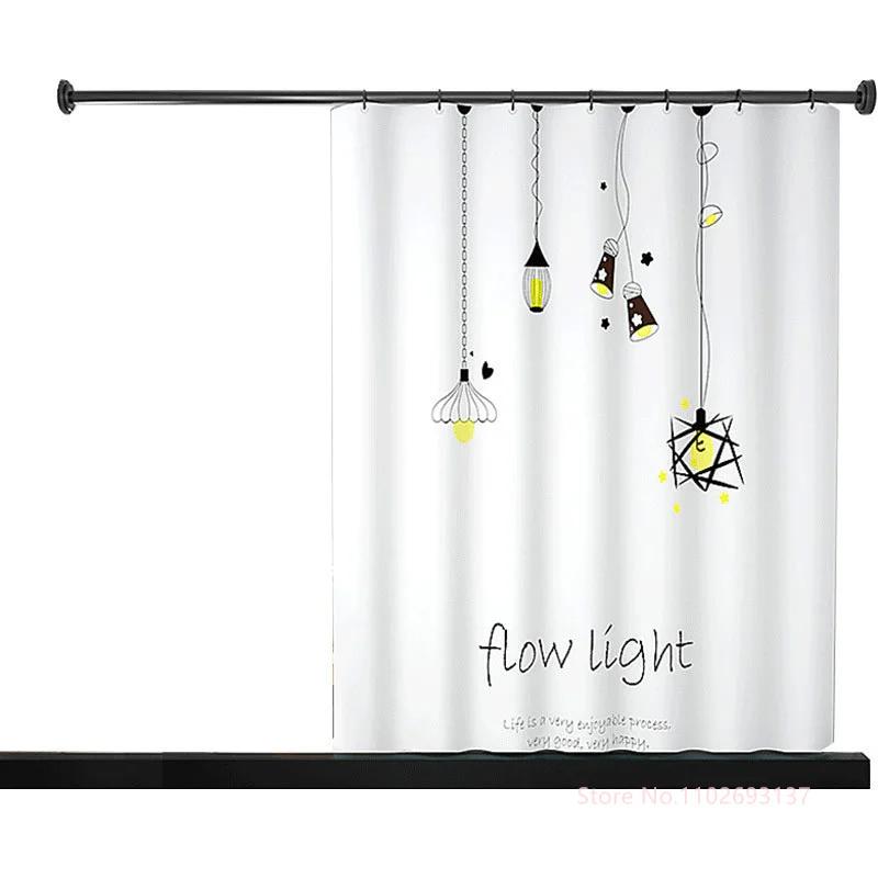 Nordic Wind Geometry Shower Curtain Shower Head Abstract Art Waterproof Polyester Bath Curtain For Home Decor Accessories