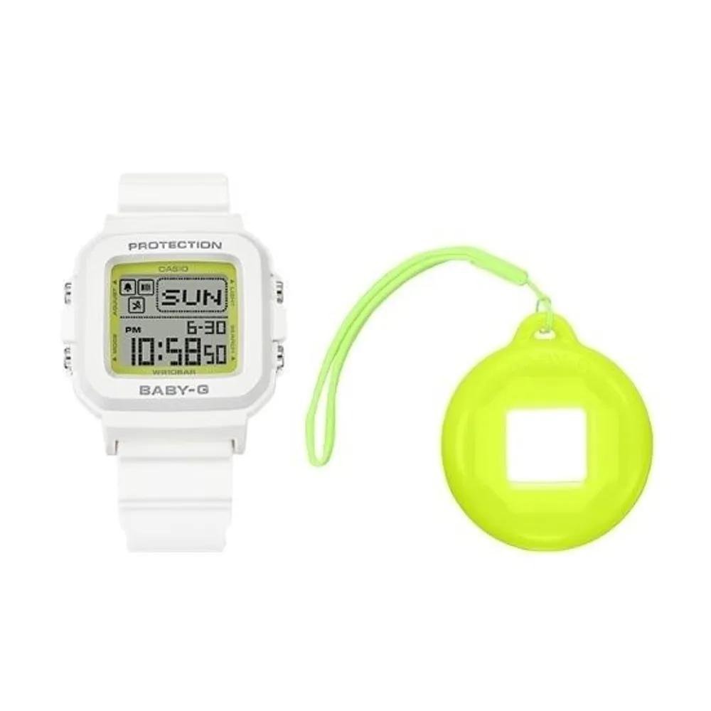 Plus Series consisting of the BGD-10K-7DR YDP digital clock and a dedicated watch holder set