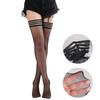 Women's Hosiery Hold Up Fishnet Over Knee Socks Stripe Top Sheer Mesh Elastic Fit Long Stockings Lingerie for Party Wear