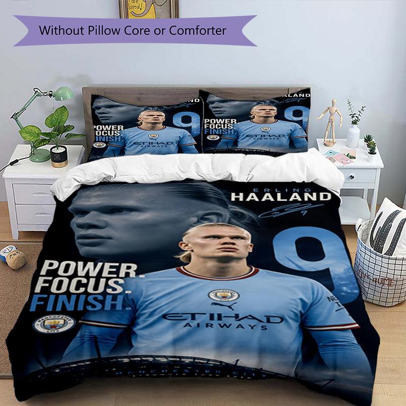 3pcs Haaland12 Design Cover Set - HD Printed Bedding with 1 Cover and 2 Pillowcases - Perfect for Home and Dorm Decor