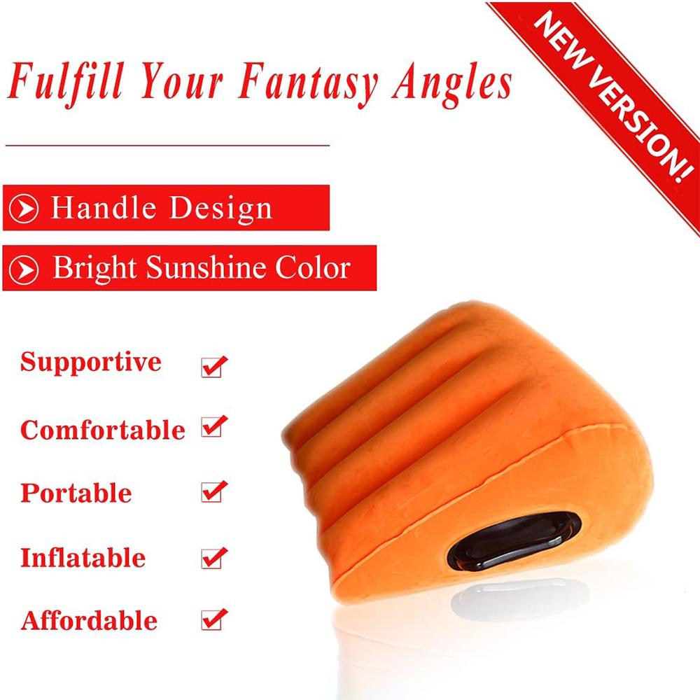 Inflatable Triangle Pillow Couples Toy For Deeper Position Support Ramp Cushion Furniture Adult Sex Toy For Men Women Couples
