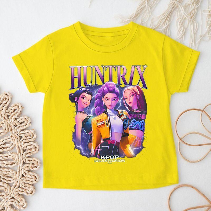 Kinder Hexenjagd Team Rundhals Kurzarm Top, Sommer Jungen- und Mädchen-T-Shirt aus reiner Baumwolle